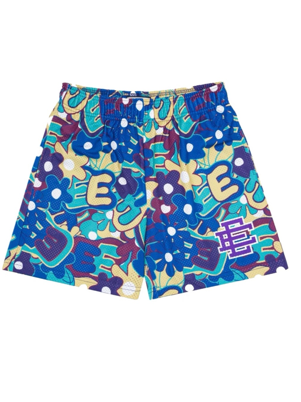 Eric Emanuel EE Men's Basic "Floral 4" Blue Print Athletic Shorts M